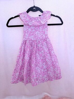 Lily Rose Pink Floral Ruffle-Neck Dress